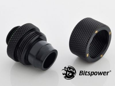 Bitspower komp.nippel, 1/4"BSPx1/2"ID-5/8"OD, Matt Black