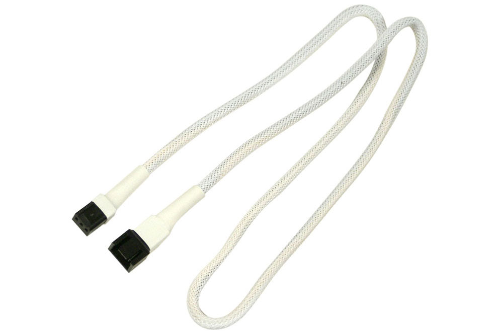 Forlenger, 3 pins vifte, kabelstrømpe, 60 cm, hvit
