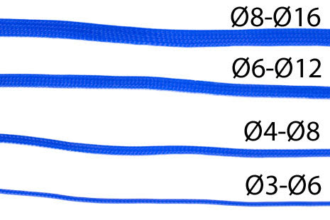Nanoxia kabelstrømpe, tettflettet, Ø4-Ø8mm, blå