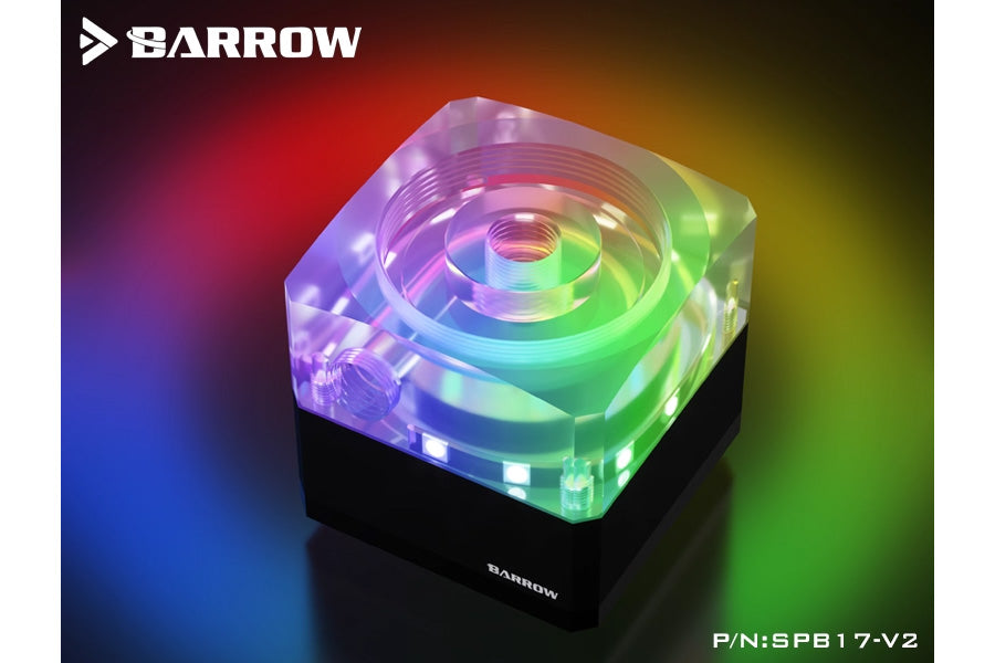 Barrow pumpe m/pumpetopp, SPB17-V2, 17W, PWM, Plexi