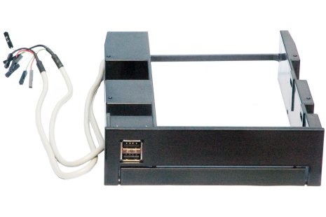 I&S adapter for 5¼" brønn, 3½" og USB port, Sort