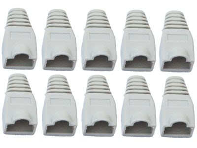 Plugghette med bøyavlaster for RJ45 plugg, 10 stk