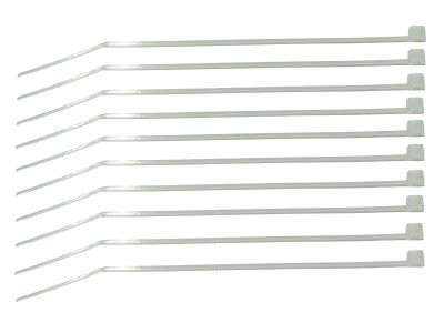 Strips, 10cm, hvit transparent, 10 stk