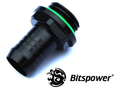 Bitspower nippel, 1/4"BSPx3/8"ID, Matt Black