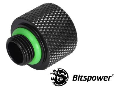 Bitspower adapter, 1/8&quot;BSP til 1/4&quot;BSP, Matt Black