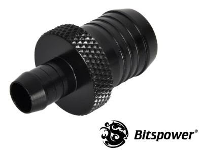 Bitspower overgang, 1/2"ID til 1/4"ID, Matt Black