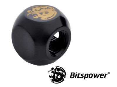 Bitspower L-blokk, 1/4&quot;BSPx2, Matt Black