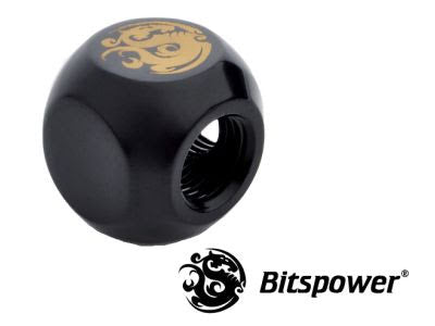 Bitspower L-blokk, 1/4"BSPx2, Matt Black