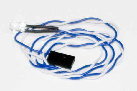 Lamptron LED med ledning og kontakt, 5mm, Blå