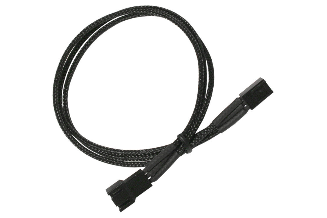 Forlenger, 3 pins vifte, lederstrømper, 30 cm, sort