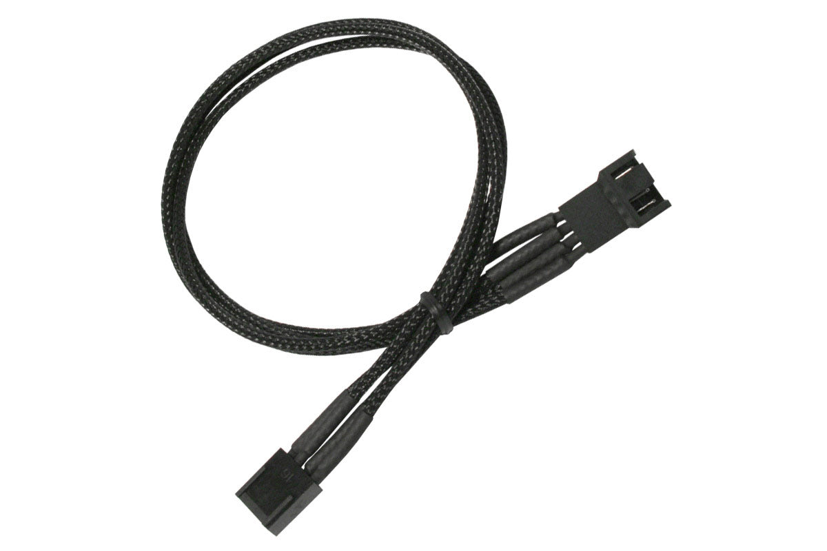 Forlenger, 4 pins PWM vifte, lederstrømper, 30cm, sort