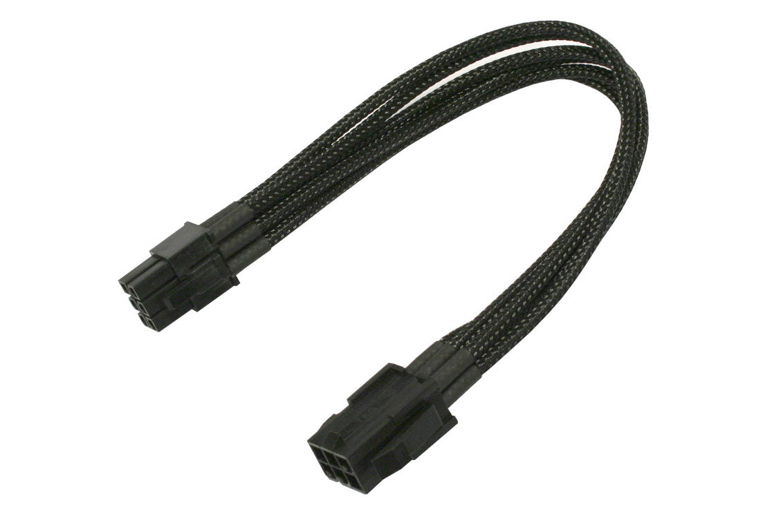 Forlenger, 8 pins PCIe, lederstrømper, 30 cm, sort