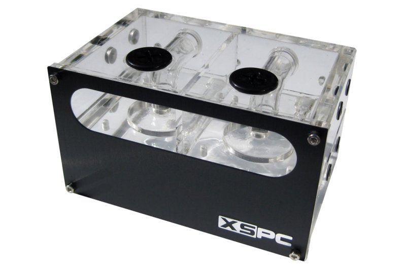XSPC tank, Acrylic Dual 5¼&quot; Reservoir for 2 Laing DDC, Plexi