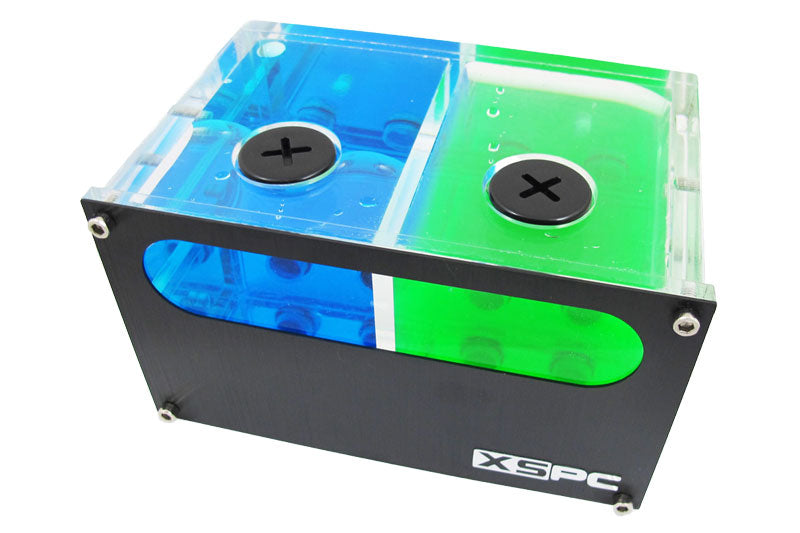 XSPC tank, Dual 5¼&quot; Split Bay Reservoir, Plexi