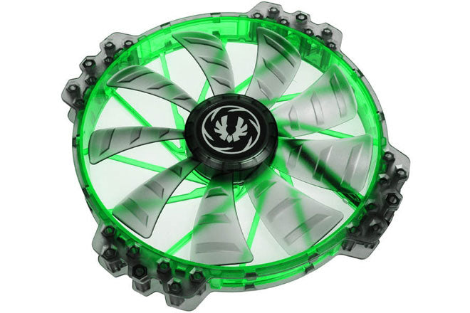Bitfenix vifte m/grønn LED, Spectre PRO, 200x25, sort