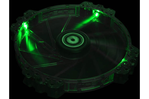 Bitfenix vifte m/grønn LED, Spectre PRO, 200x25, sort