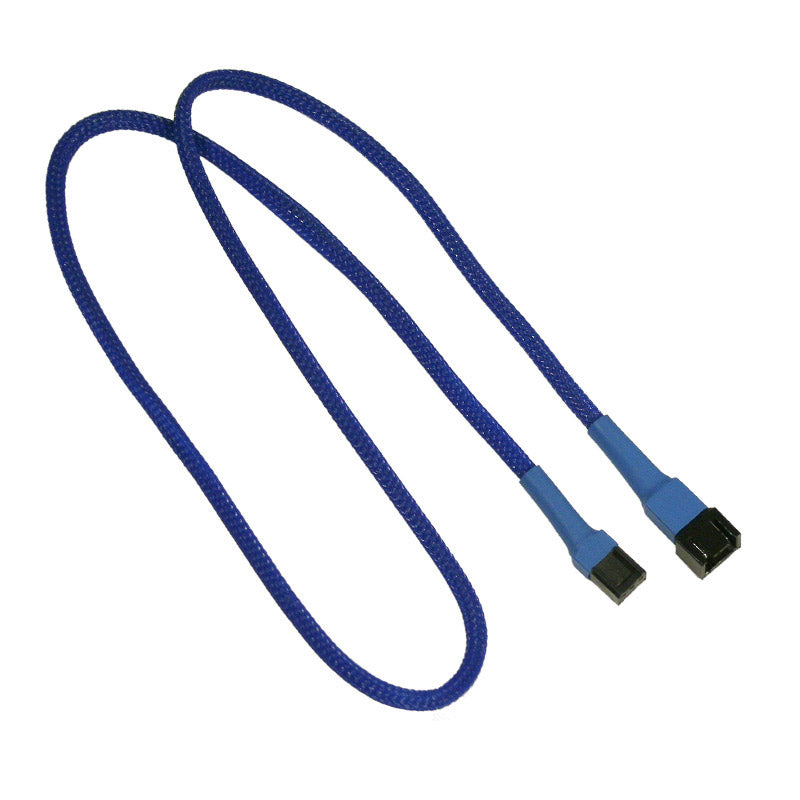 Forlenger, 3 pins vifte, kabelstrømpe, 60 cm, blå