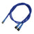 Forgrener, 3 pins vifte til 2x3 pins vifte, kabelstrømpe, 60 cm, blå