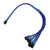 Forgrener, 3 pins vifte til 4x3 pins vifte, kabelstrømpe, 30 cm, blå