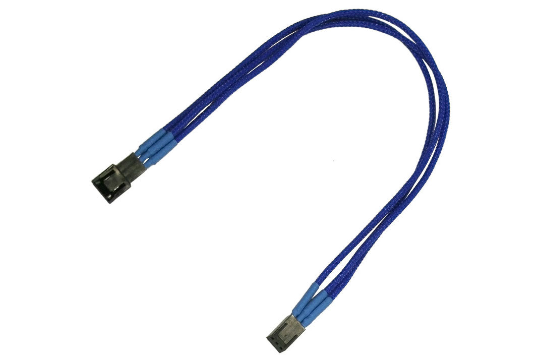 Forlenger, 3 pins vifte, lederstrømper, 30 cm, blå