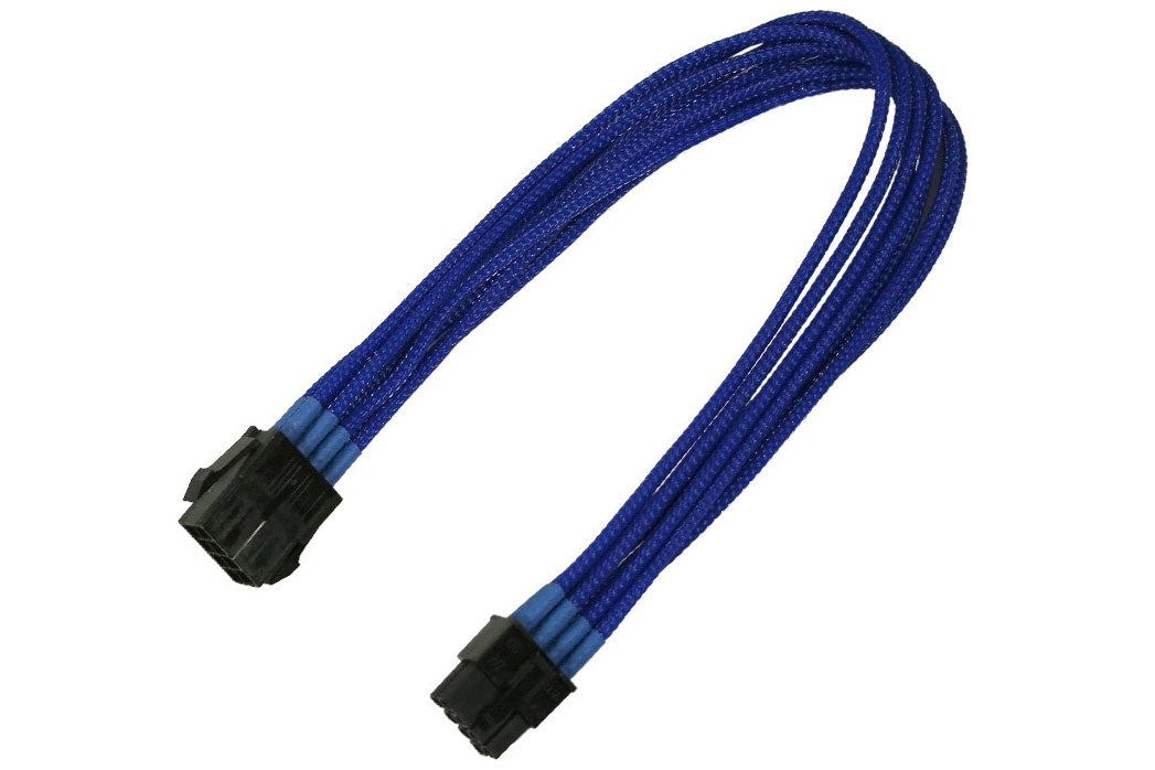 Forlenger, 8 pins PCIe, lederstrømper, 30 cm, blå