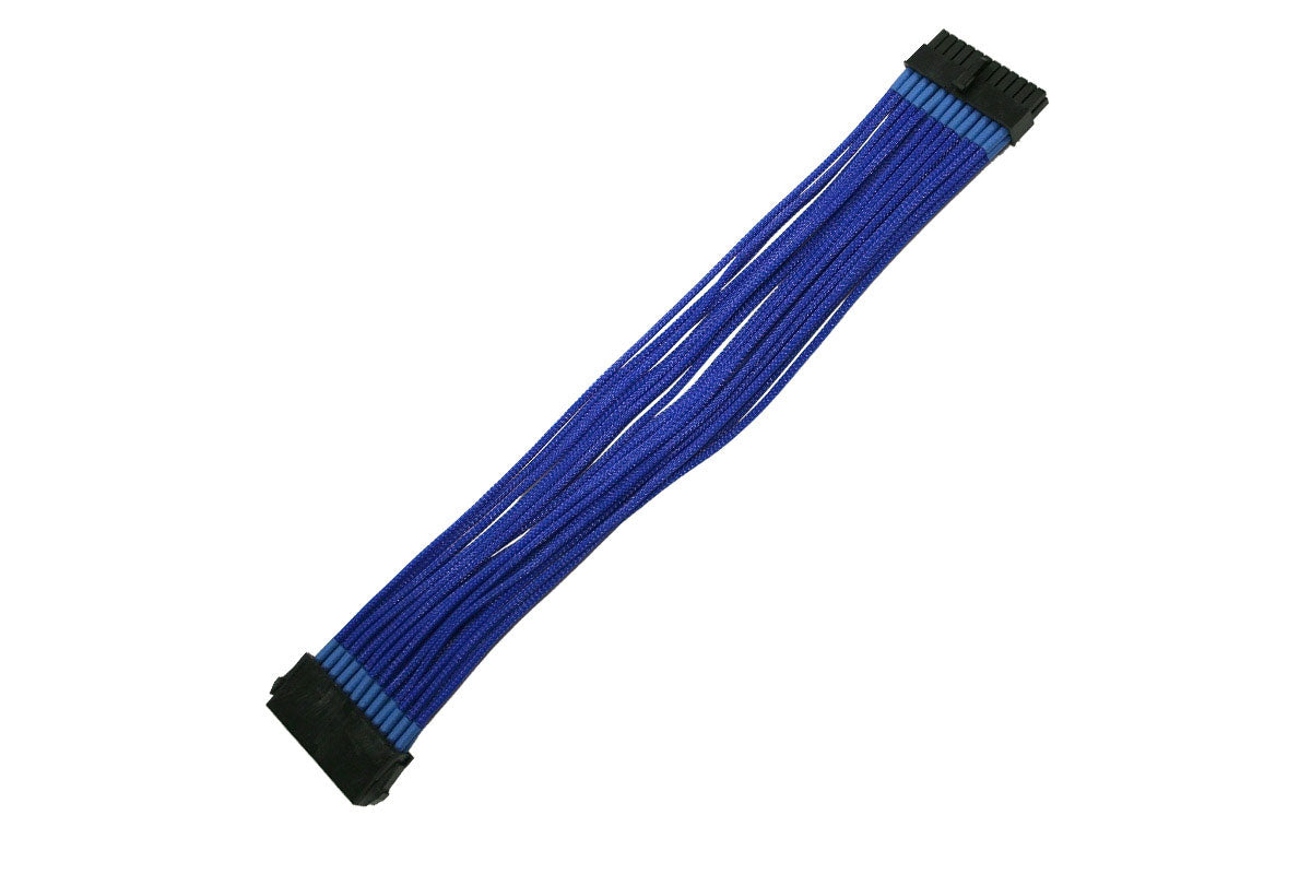 Forlenger, 24 pins ATX PSU, lederstrømper, 30 cm, blå