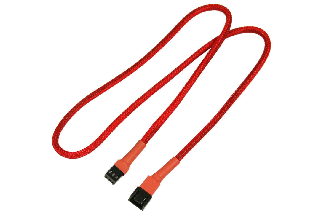 Forlenger, 3 pins vifte, kabelstrømpe, 60 cm, rød