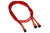 Forgrener, 3 pins vifte til 2x3 pins vifte, kabelstrømpe, 60 cm, rød