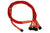 Forgrener, 3 pins vifte til 4x3 pins vifte, kabelstrømpe, 60 cm, rød