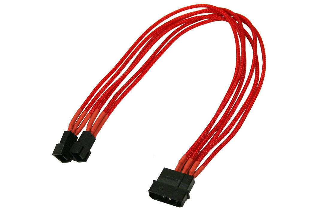 Forgrener, 4 pins drev til 2x3 pins vifte, lederstrømper, 30 cm, rød