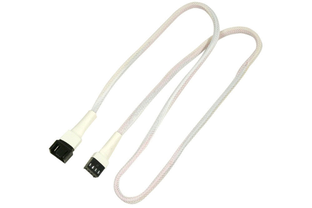 Forlenger, 4 pins PWM vifte, kabelstrømpe, 60cm, hvit