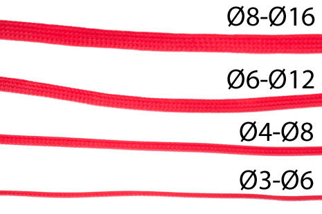 Nanoxia kabelstrømpe, tettflettet, Ø6-Ø12mm, rød