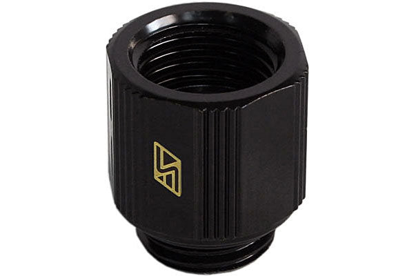 Swiftech Lok-Seal han/hun forlenger, 15mm, 1/4"BSP, sort