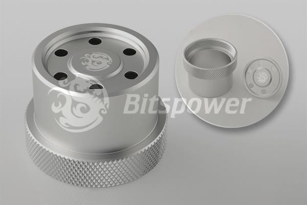 Bitspower deksel for Laing D5 baserte pumper, matt sølv