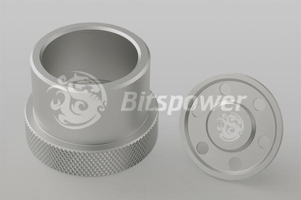 Bitspower deksel for Laing D5 baserte pumper, matt sølv