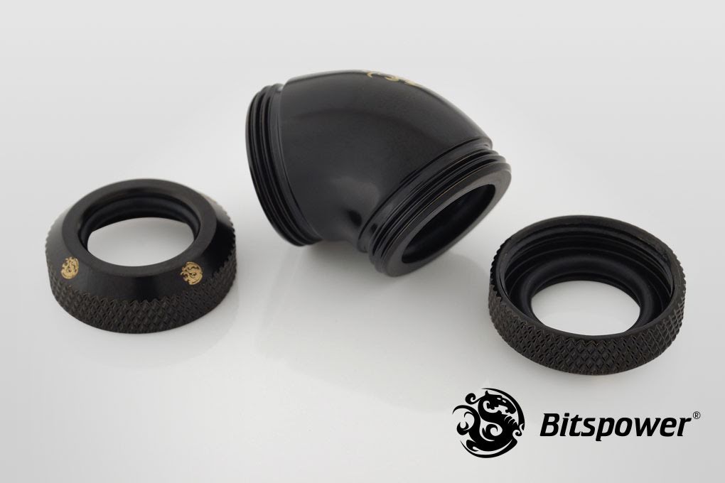 Bitspower Multi-Link Adapter, 45°, Ø12mm, Matt Black