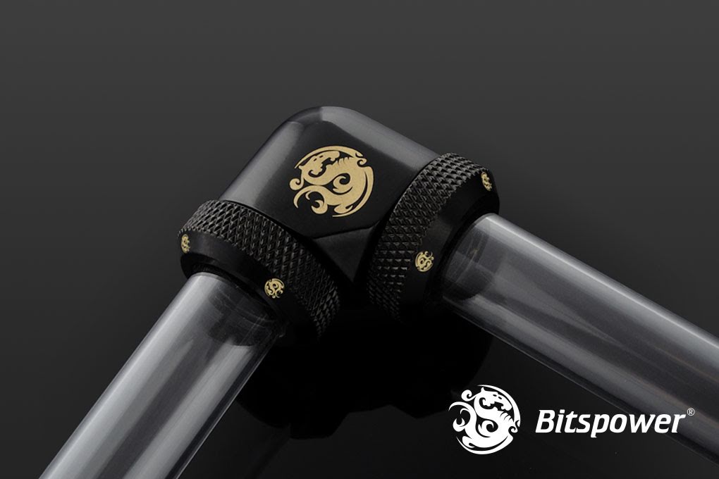 Bitspower Multi-Link Adapter, 90°, Ø12mm, Matt Black