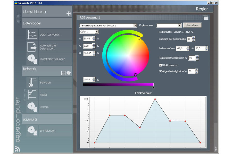 AquaComputer farbwerk USB, Bluetooth og aquabus versjon