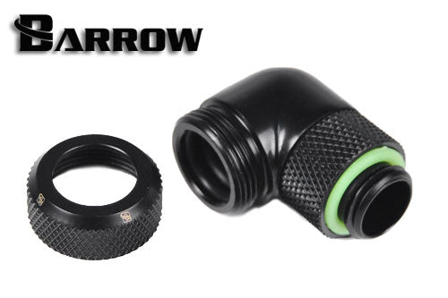 Barrow røradapter, 90°, 1/4&quot;BSPx Ø10/12mm, Black Default Title