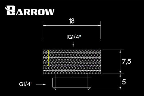 Barrow han/hun forlenger, 7.5 mm, 1/4&quot;BSP, Black Default Title