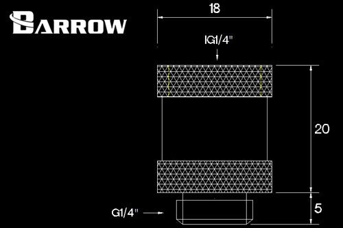Barrow han/hun forlenger, 20 mm, 1/4&quot;BSP, Black Default Title