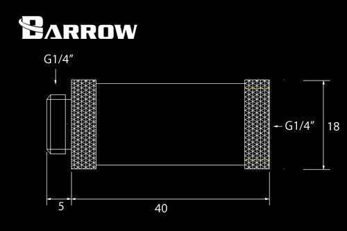 Barrow han/hun forlenger, 40 mm, 1/4&quot;BSP Default Title