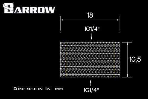 Barrow hun/hun forlenger, 10.5 mm, 1/4&quot;BSP, Black Default Title