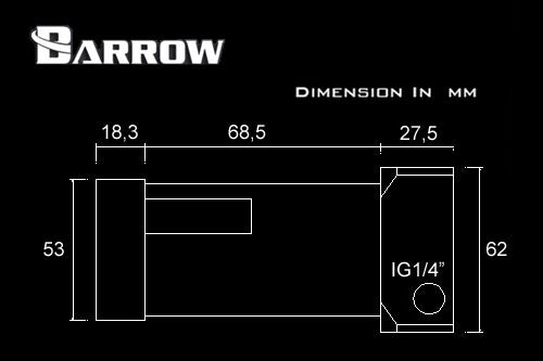Barrow pumpeadapter og 100mm tank for Laing DCC pumper, Acetal Default Title
