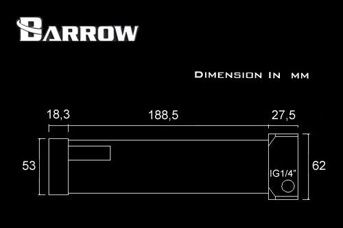 Barrow pumpeadapter og 200mm tank for Laing DCC pumper, Acetal Default Title