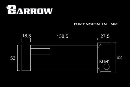 Barrow pumpeadapter og 150mm tank for Laing DCC pumper, Plexi Default Title