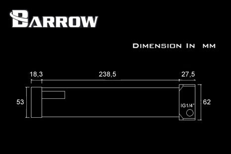 Barrow pumpeadapter og 250mm tank for Laing DCC pumper, Plexi Default Title