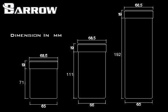 Barrow tank for Barrow D5 pumpe-og tankadapter, 210mm, Plexi Default Title