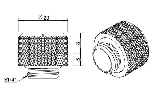 Barrow røradapter m/overfallsmutter, 1/4"BSPx Ø12mm, White