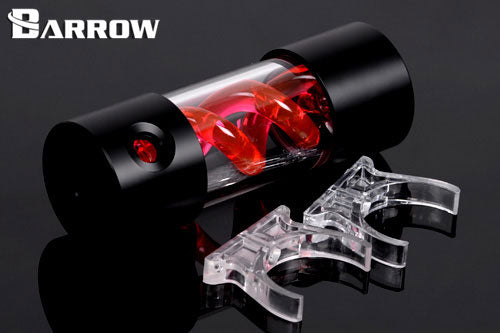 Barrow vanntank m/Red Helix, 155, Ø=50mm, l=155mm, Black, Plexi Default Title